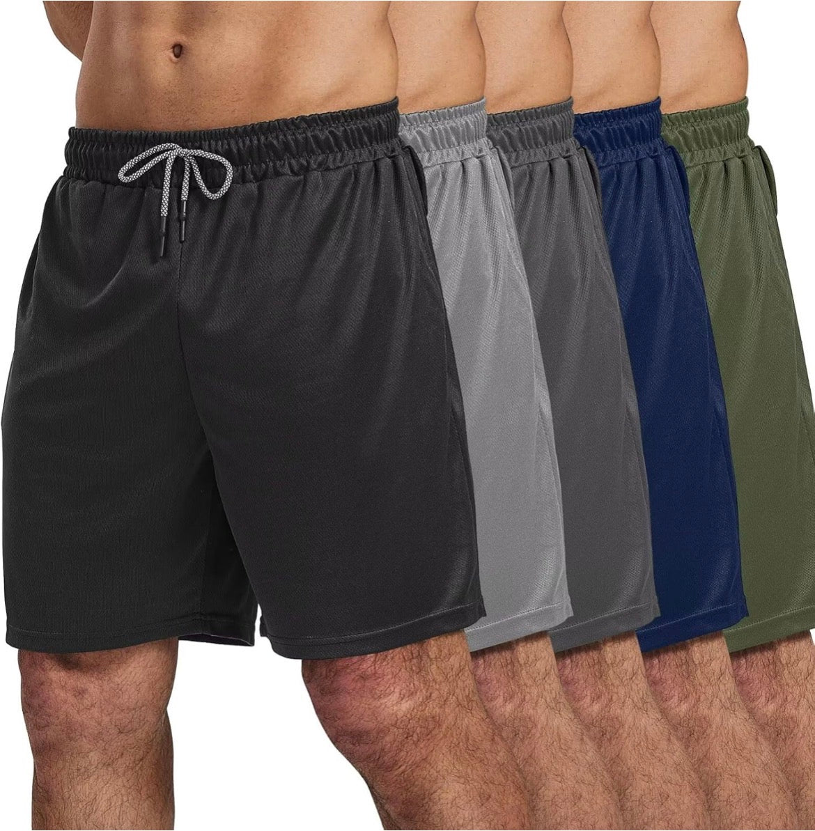 5 Pack Gym Shorts for Men 7 inch Mens Shorts Athletic Dry Fit Mesh Active Running Shorts Men for with Pockets