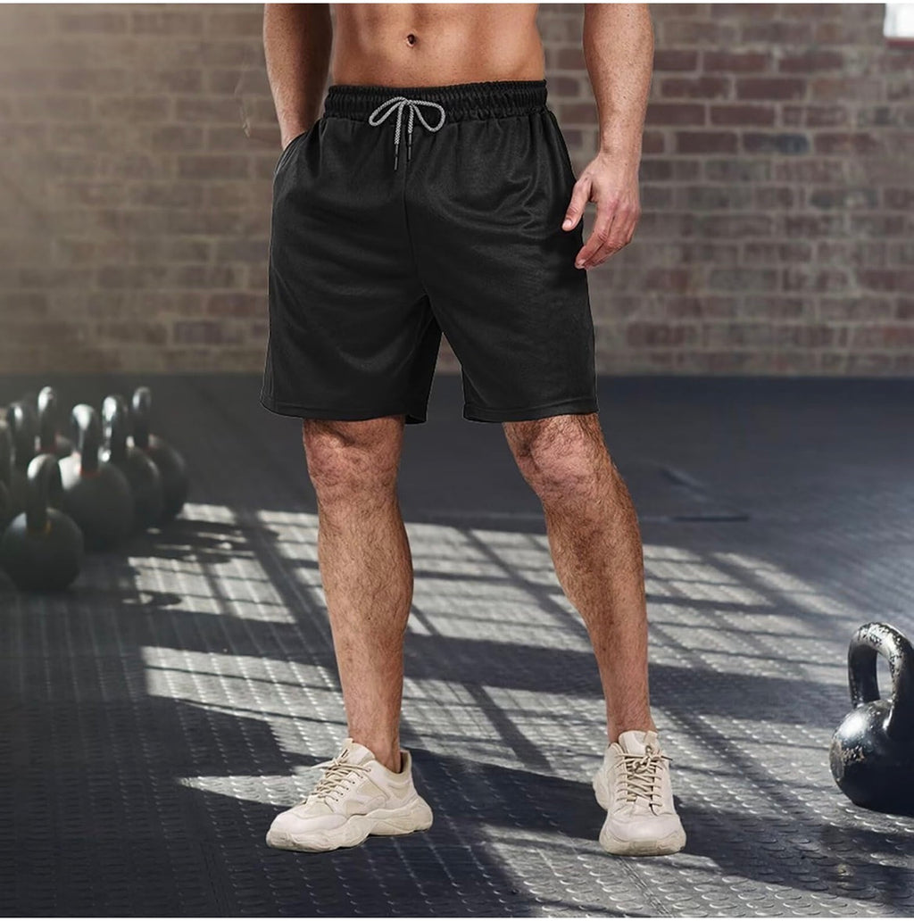 5 Pack Gym Shorts for Men 7 inch Mens Shorts Athletic Dry Fit Mesh Active Running Shorts Men for with Pockets