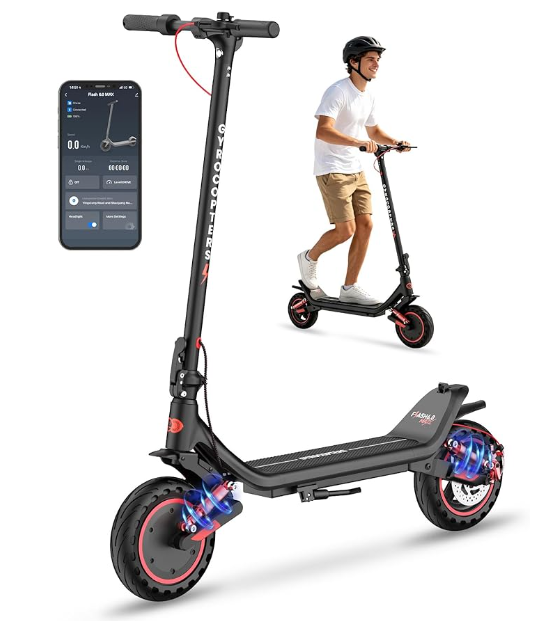 Gyrocopters 2026 Flash 6.0 Max Electric Scooter for Adults & Teens with APP, 10” Burstproof Fat Tires Escooter | Speed 32km/h, Upto 40km, Powerful 10 Ah Battery & 500W Brushless Motor UL 2272 Approved