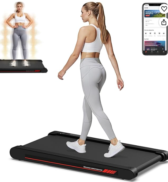 Freepi 3 in 1 Walking Vibration Pad,3.8 MPH Tapis Roulant with Remote Control and APP,2.5 HP Servo Motor Walking Treadmill Pad for Home and Office