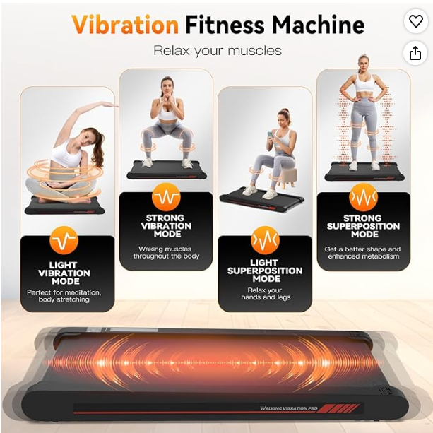 Freepi 3 in 1 Walking Vibration Pad,3.8 MPH Tapis Roulant with Remote Control and APP,2.5 HP Servo Motor Walking Treadmill Pad for Home and Office
